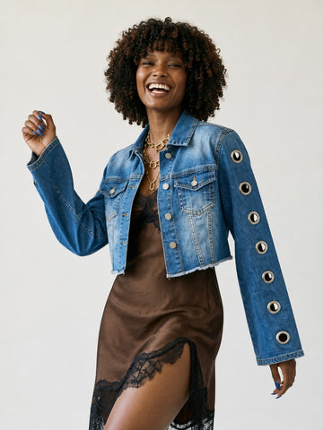 Audacious Eyelet Bell Sleeve Jacket