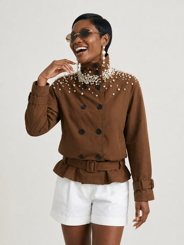 Divine Pearl Double Breasted Jacket