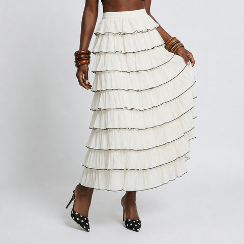Ethereal Ruffled Tiered Maxi Skirt