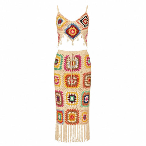 Wild Heart Crochet Tassel Skirt Set