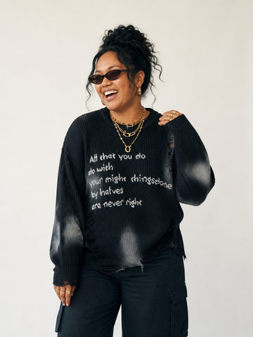 Unstoppable Ripped Knit Pullover