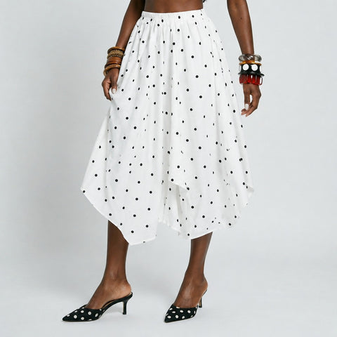 Free Spirit Pleated Dot A-Line Skirt