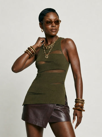 Audacious Sheer Knit Tank Top