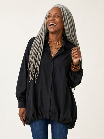 Grounded Oversized Cotton Blouse