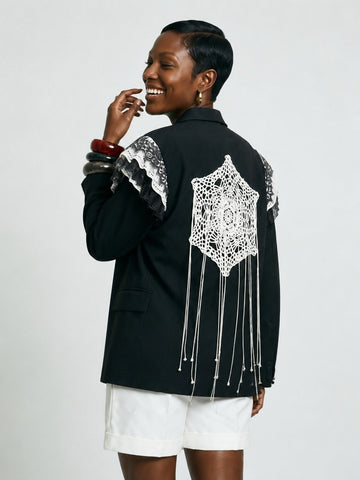 Audacious Lace Spliced Blazer