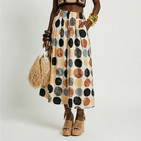 Free Spirit Dot Print Wide-Leg Pants