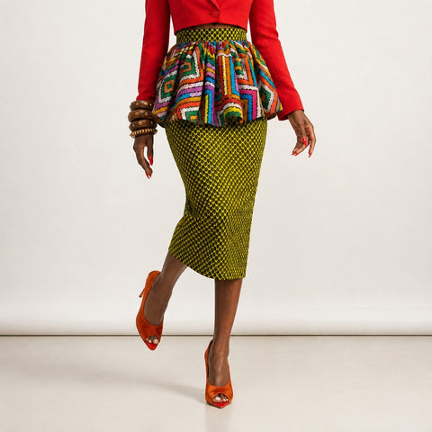 Divine Ankara Tulle A-Line Skirt