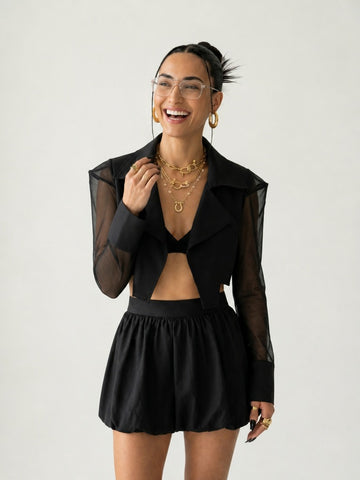 Audacious Mesh Patchwork Blazer