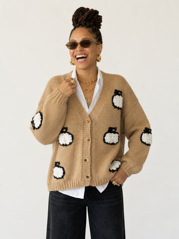 Unique Jacquard Knit Cardigan