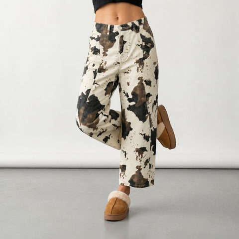 Unique Printed Loose Denim Jeans