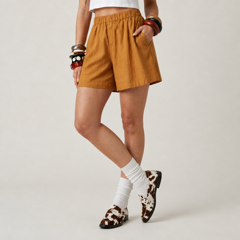 Grounded Loose Linen Shorts
