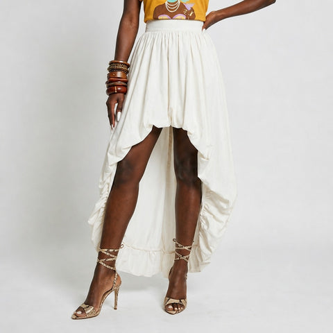 Free Spirit White Irregular Maxi Skirt