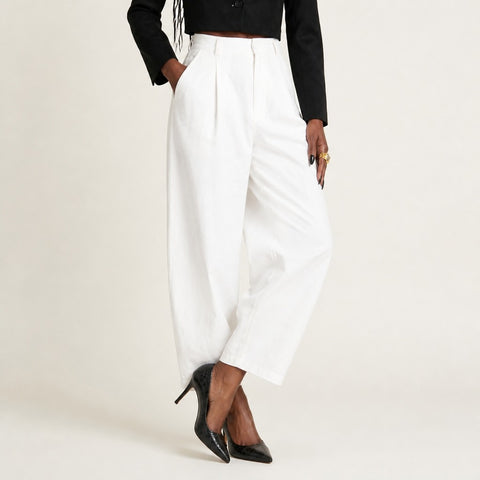 Grounded Pleated Harem Trousers