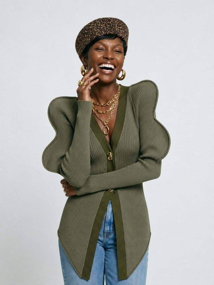 Audacious Ribbed Knit Sweater