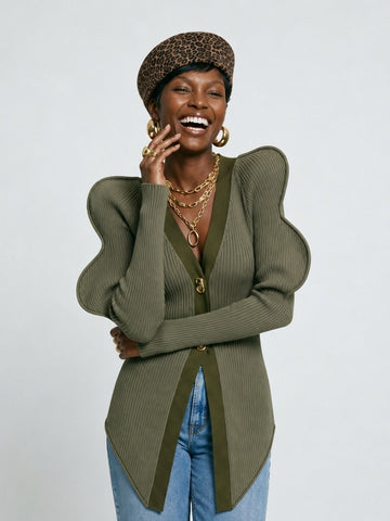 Audacious Ribbed Knit Sweater