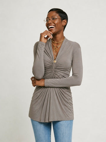 Grounded Ruched Slim Top