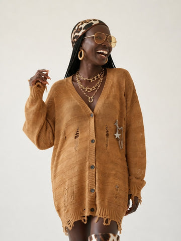Untamed Distressed Knit Cardigan