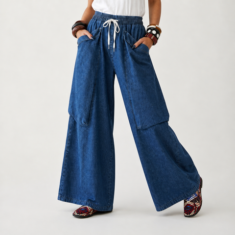 Grounded Wide Leg Denim Jeans