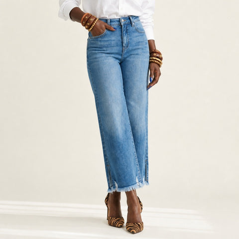 Free Spirit Frayed Wide Leg Jeans