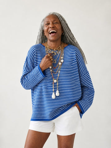 Grounded Striped Knit T-Shirt