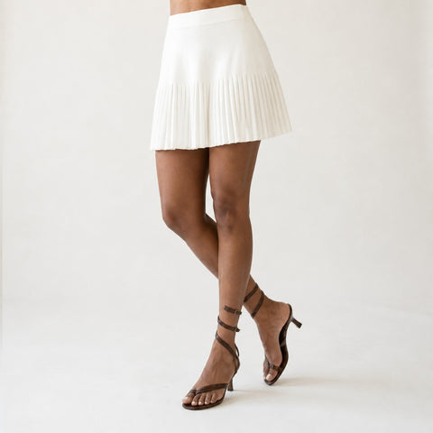 Magnetic Knitted Pleated Mini Skirt