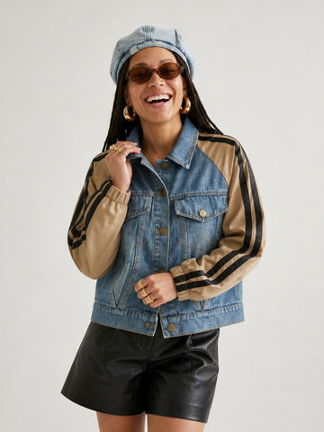 Confident Denim Patchwork Jacket