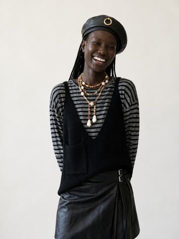 Grounded Knitted V-Neck Vest