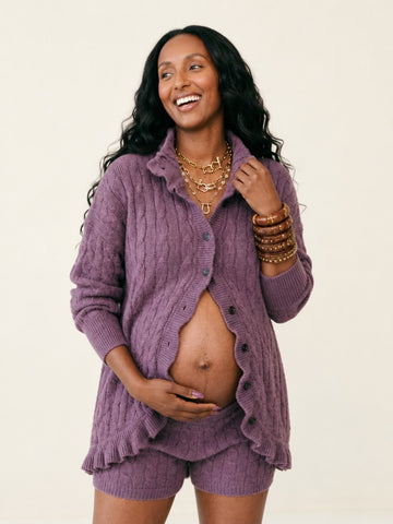 Grounded Ruffled Knit Cardigan