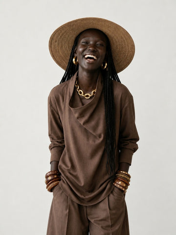 Grounded Draped Loose Blouse