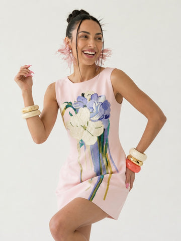 Divine Applique Floral Mini Dress