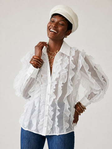 Elegant Ruffled Chiffon Blouse