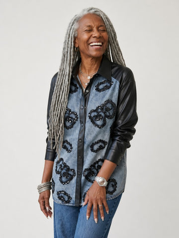 Audacious Spliced Denim Jacket