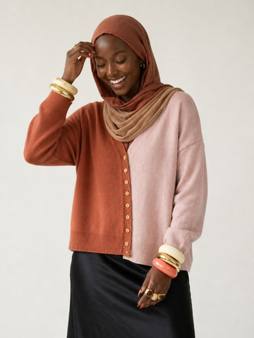 Chosen Color-Block Knit Cardigan