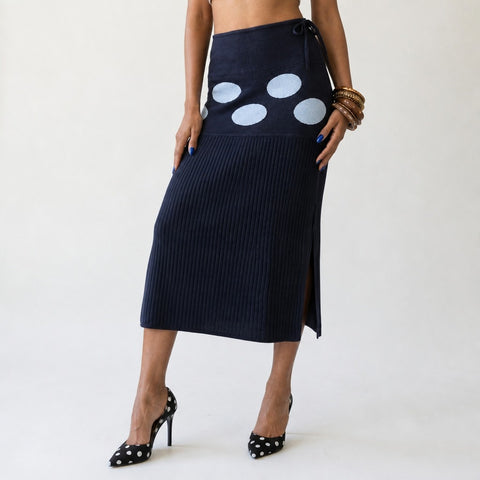 Unique Dot Knit Midi Skirt