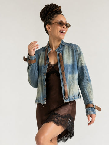 Adventurous Gradient Denim Jacket