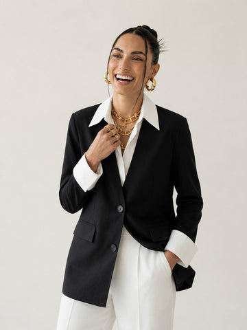 Elegant Color-Block Blazer