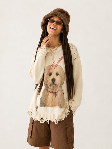 Audacious Ripped Knit Pullover