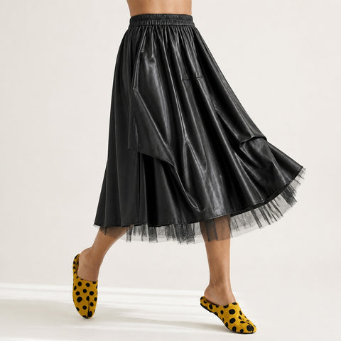 Unstoppable Pleated Mesh Maxi Skirt