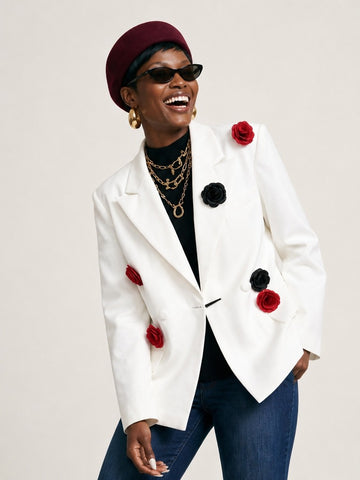 Audacious Floral Detail Blazer