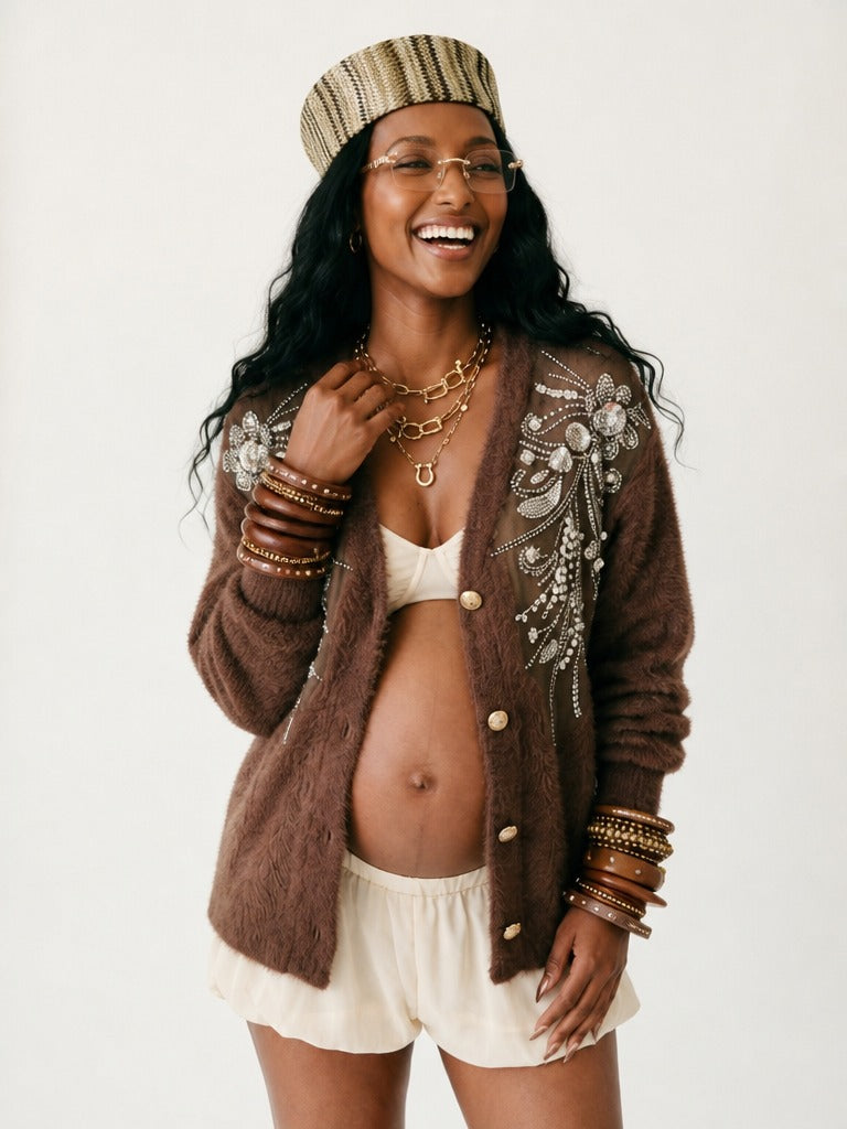 Ethereal Sequin Embroidered Cardigan