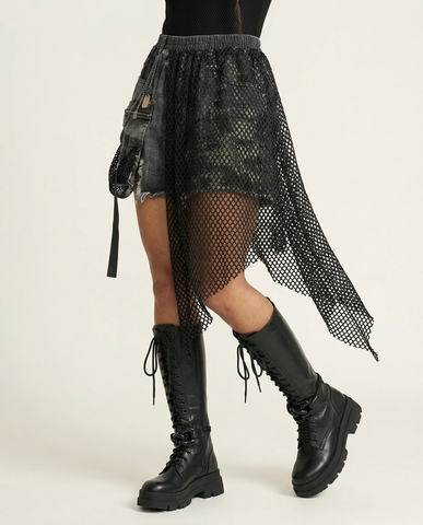 Audacious Mesh Denim Shorts
