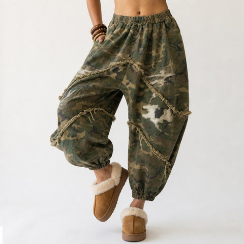 Daring Camouflage Tassel Harem Pants