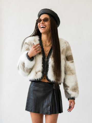 Fierce Faux Fur Cropped Jacket
