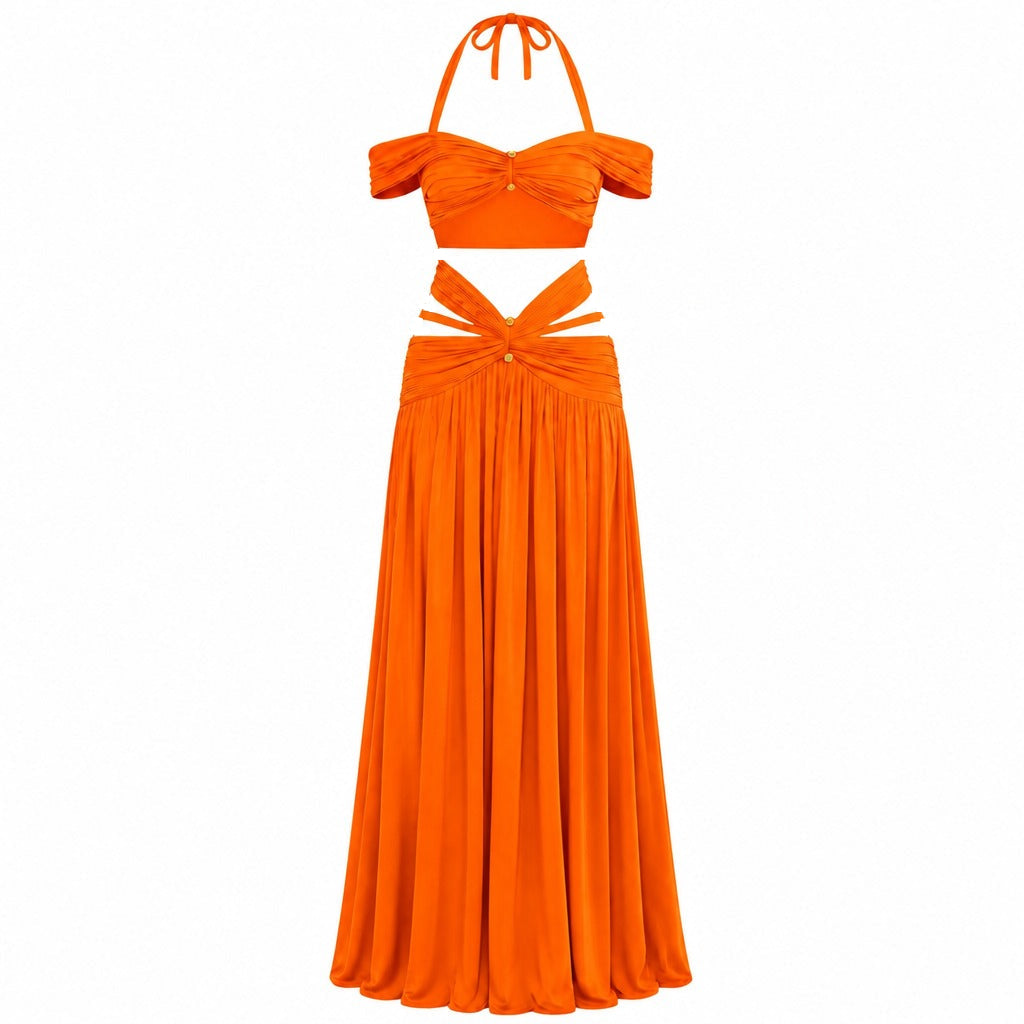 Audacious Halter Cutout Two-Piece Set