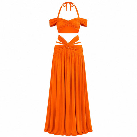 Audacious Halter Cutout Two-Piece Set