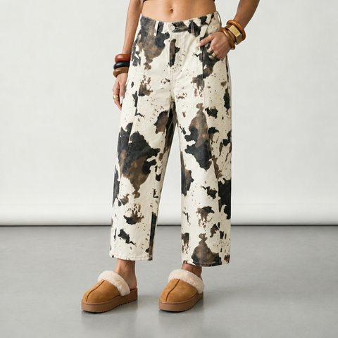 Unique Printed Loose Denim Jeans