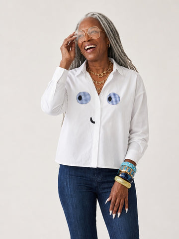 Vibrant Plaid Face Blouse