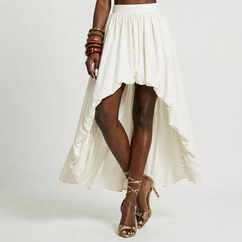 Free Spirit White Irregular Maxi Skirt