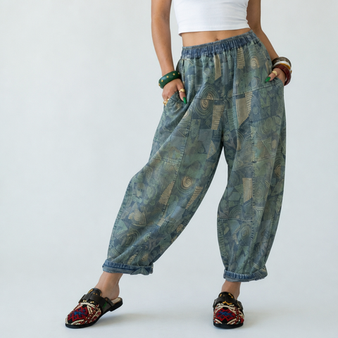 Wanderlust Printed Loose Harem Jeans