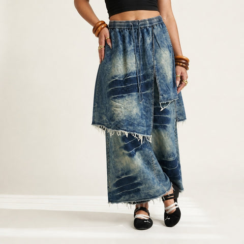 Unique Distressed Harem Denim Pants